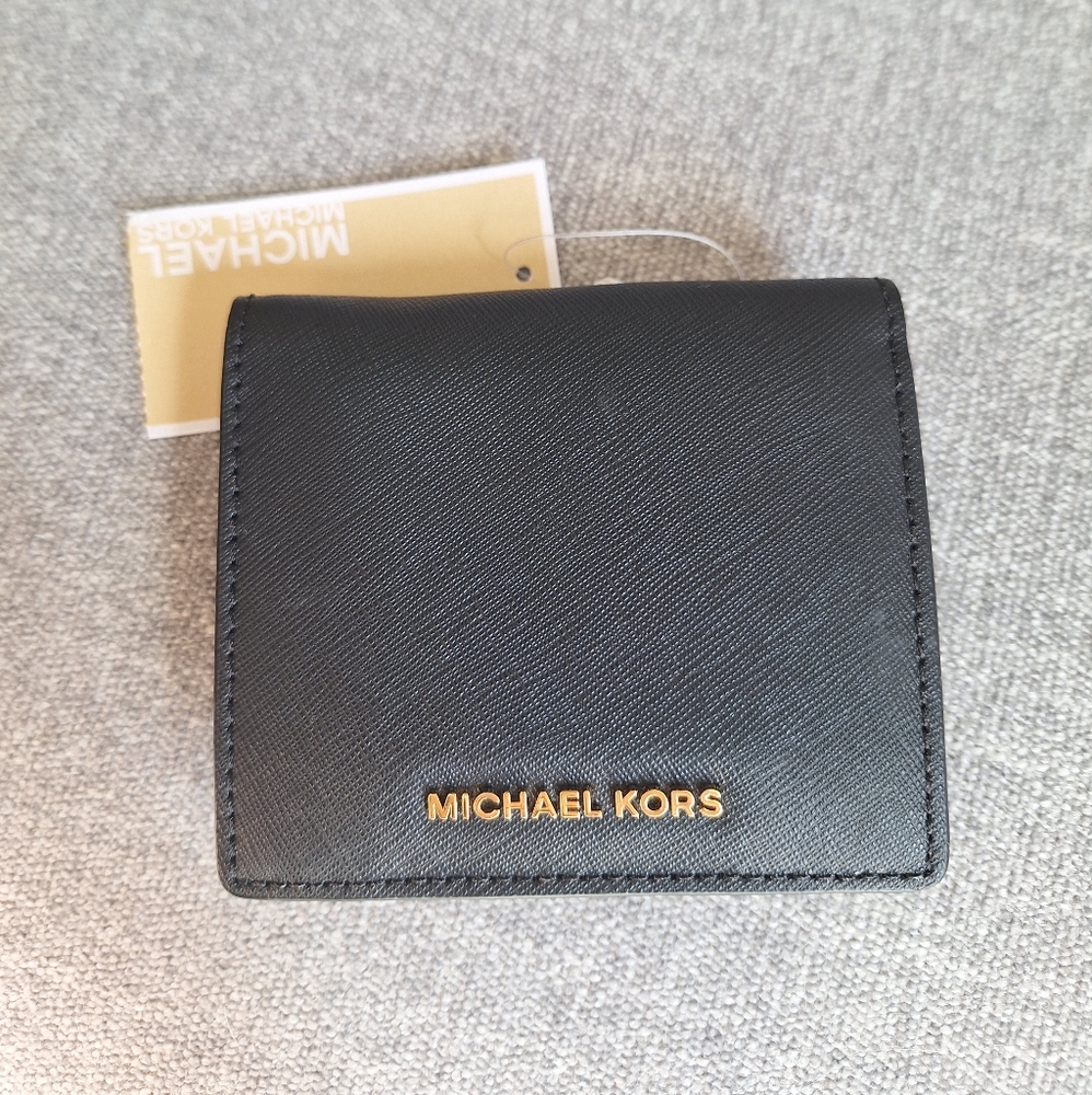 NWT Michael Kors Jet Set Travel Carryall Card Case Saffiano Leather Wallet